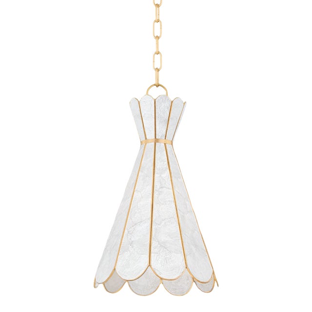 Mitzi Lyra 1-Light Pendant, Aged Brass For Sale