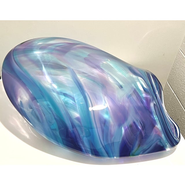 Glass David Lindsey “Signature Series” Large Studio Art Glass Vessel Sculpture, 1998 For Sale - Image 7 of 12