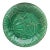French Green Majolica Leaves Plate Salins, Circa 1890 For Sale