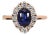 1.75ct Ceylon Sapphire Ring With Natural Diamond Halo in 14k Solid Gold, Size 6.75 For Sale