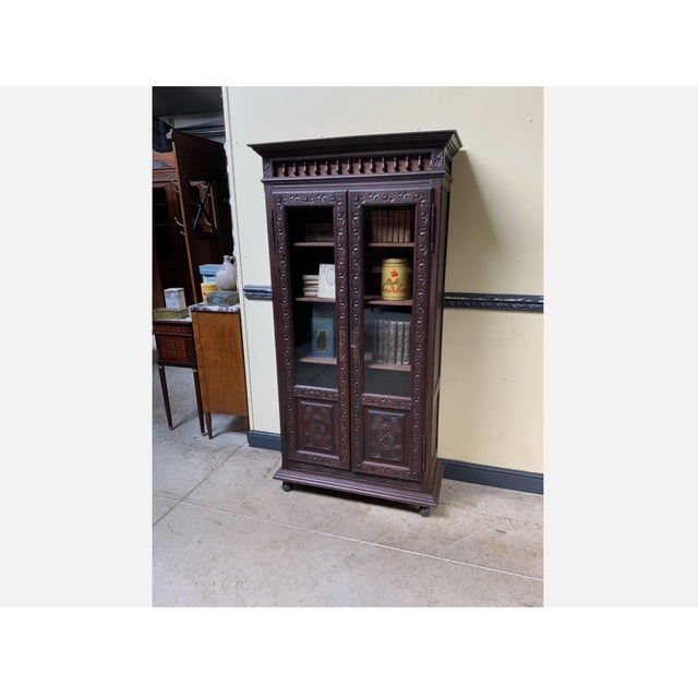 Wood Antique Breton Display Cabinet, 1880s For Sale - Image 7 of 12