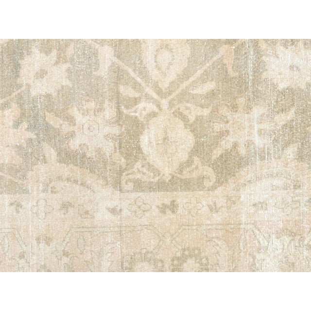 This Semi Antique Persian Mahal Rug is handwoven in Iran's Mahal region and has been carefully distressed and refinished...