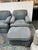 Wood Custom Design Roll Arm Chairs + Ottoman, Set of Three For Sale - Image 7 of 12