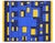 Wonderful geometric abstract screen print abstract in black, blue and yellow by Margo Hoff (American, 1912-2008), circa...