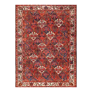 1950s Old Persian Bakhtiari Area Rug 7’1″ X 10’0″