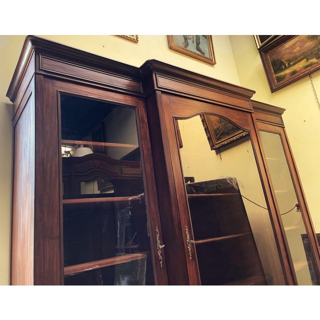 Brown Monumental Study Wardrobe in Mahogany, 1900 For Sale - Image 8 of 18