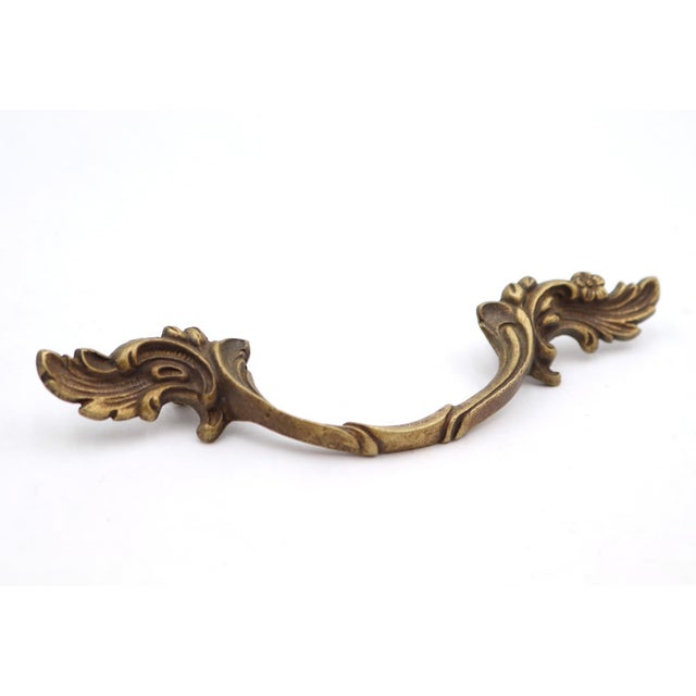 Pair of Vintage 5.625 In. French Provincial Brass Drawer Pulls For Sale - Image 4 of 8