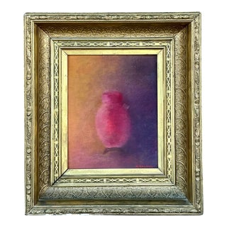 Vintage Boho Original Abstract Expressionist Still Life on Canvas For Sale