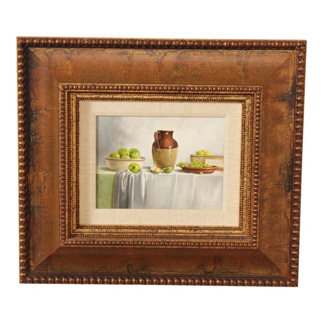 Vintage 20th C. Fruit Still Life Oil Painting, Signed For Sale