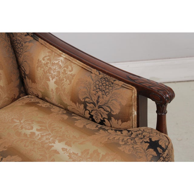 Wood Antique Federal Style Mahogany Frame Sofa For Sale - Image 7 of 18