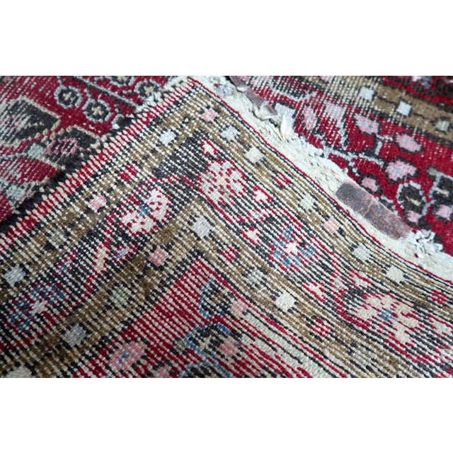 1920s Antique Persian Hamadan Distressed Handmade Rug 2.6' X 4.4' 1920s For Sale - Image 5 of 11