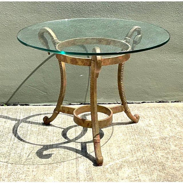 Late 20th Century Vintage Gilt Gipped Swan Drinks Table For Sale - Image 5 of 12