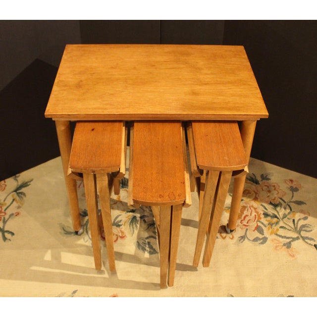 Mid-Century Modern Circa 1960-70 Mid Century Modern Danish Table With Three Nesting Tables For Sale - Image 3 of 8