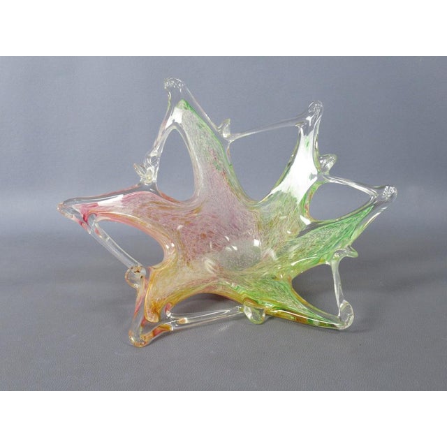 Vintage Sommerso Murano Glass Centerpiece Sculpture Pocket Emptier, 1980s For Sale - Image 4 of 15