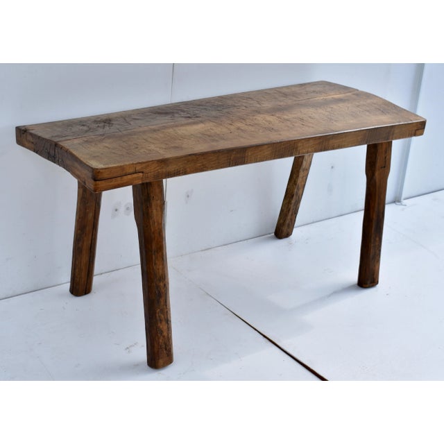 Oak Pig Bench Butcher's Block Table, Circa 1920 For Sale - Image 4 of 13