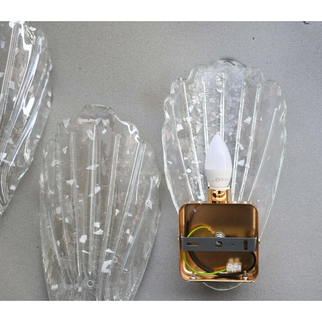 Vintage Italian Murano Glass Wall Lamps, Gold Plated, 1970s - Set of 2 For Sale - Image 10 of 18