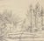 American Benjamin West Cottage Amongst the Trees Pencil For Sale - Image 3 of 5