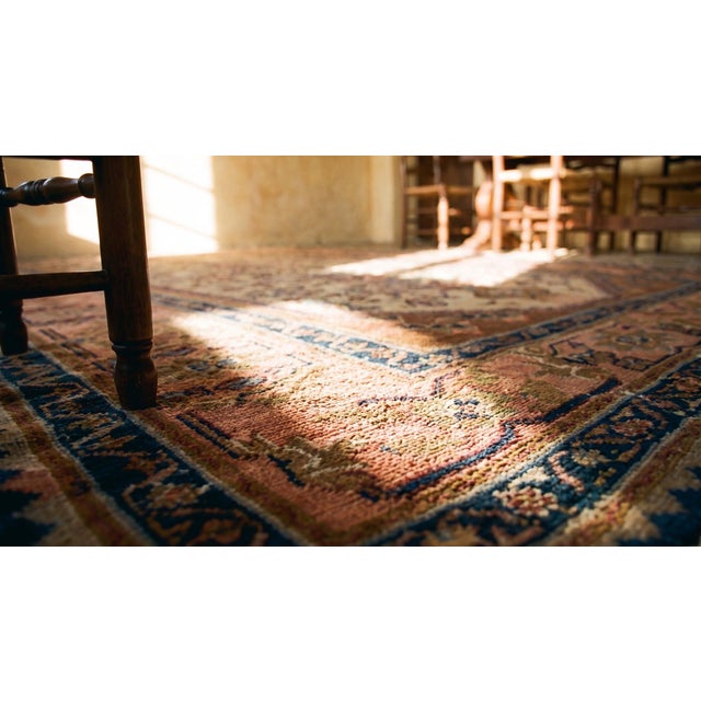 Ivory 1930s Ivory Tree of Life Tribal Antique Persian Malayer Rug 5'0" X 6'2" Hand Knotted Wool Carpet For Sale - Image 8 of 9