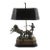 Neoclassical Cast Metal Horse and Chariot Figural Desk Lamp With Black Metal Shade For Sale