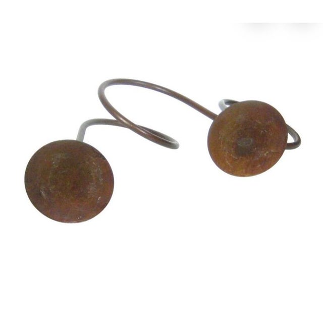 Double Loop Brown Metal Candle Holder For Sale - Image 4 of 4