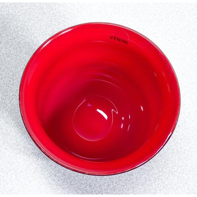 Red Opal Blown Glass Vase from Venini For Sale - Image 5 of 14