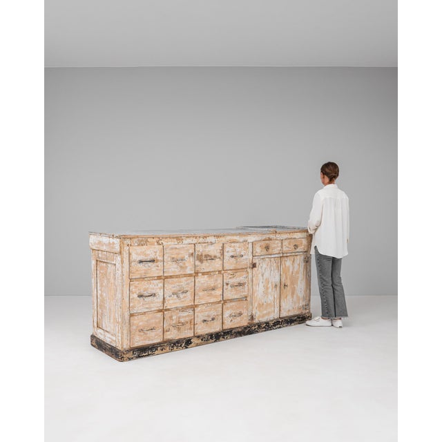 19th Century 19th Century French Wood Patinated Shop Counter For Sale - Image 5 of 18