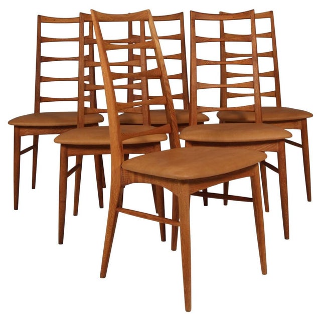 Tan Dining Chairs in Oak & Leather from Niels Koefoed, Denmark, 1960s, Set of 6 For Sale - Image 8 of 8