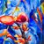 Scarlet Bloom, Tropical Cobalt - Tomoko Parry, C. 1990s For Sale In San Diego - Image 6 of 10