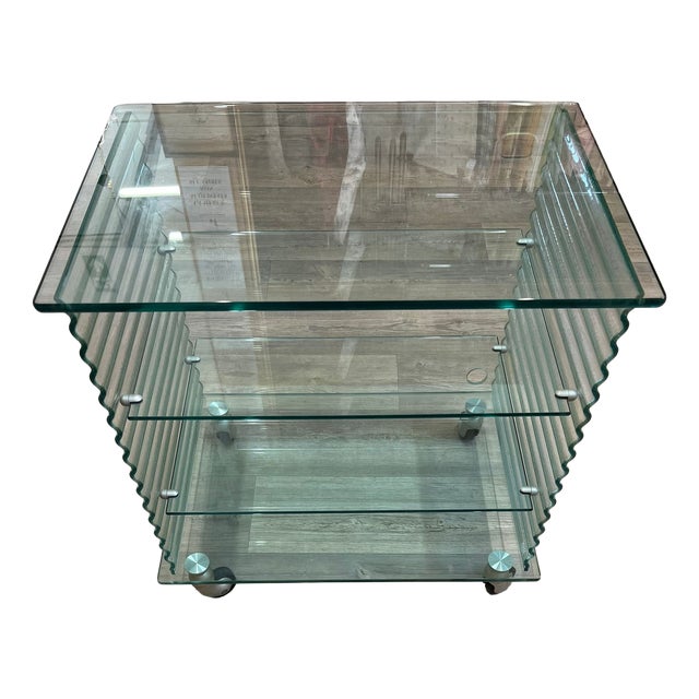Tempered Glass Trolley from Fiam-Pesaro For Sale