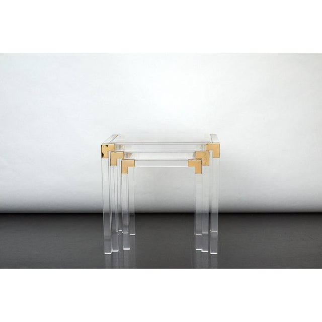 Vintage French Acrylic Nesting Tables, 1980s, Set of 3 For Sale - Image 6 of 8