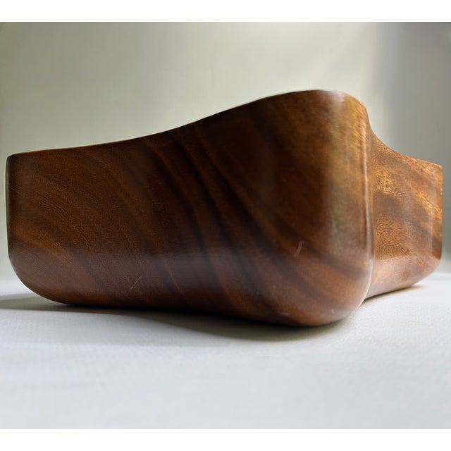 Vintage Handcrafted Pacific Merchants Acacia Wood Serving Bowl For Sale - Image 10 of 18