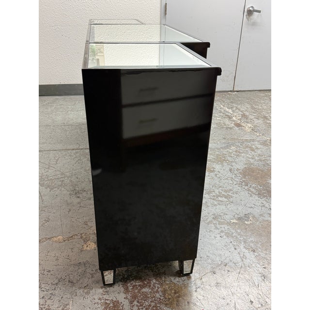 Worlds Away Ava Black Lacquer Mirror Buffet, Set of Three For Sale - Image 10 of 12