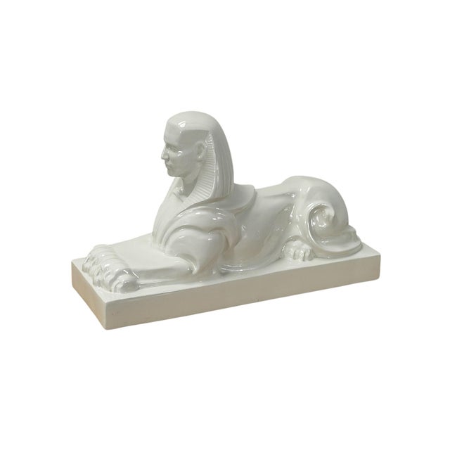 Magnificent and rare Art Deco sculpture of a Sphinx. Design by Charles Vos for De Sphinx Maastricht. Striking Dutch design...