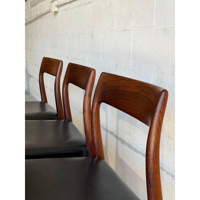 In Style of J.l. Møller Rosewood Dining Chairs Set of 6 Manufactured in Denmark Mid-Century Modern 1960s For Sale - Image 12 of 13