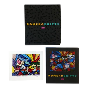2000 Romero Britto Life Book Deluxe Hand Signed Edition Includes Print and CD