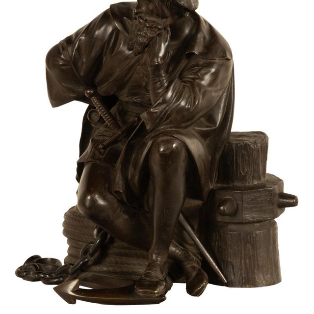 Fine Antique French School Bronze Sculpture Statue of Christopher Columbus 1870 For Sale - Image 14 of 16