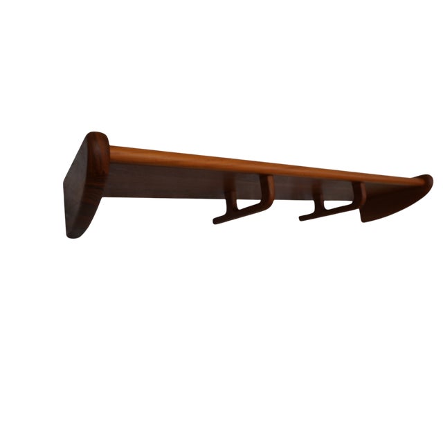 Danish Hat Rack in Teak with Shelf and Hooks, 1960s For Sale - Image 6 of 11