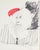 An abstract mixed media portrait drawing by the American artist James L. Bruch (1942-2023). This drawing features an...