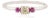 Diamond and Ruby Three-Stone Ring in 14k Gold Everyday Fine Jewelry Size 4 For Sale