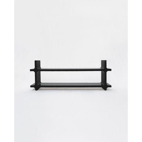 Black stal bench, mdf and 3d printed petg, furniture by arthur bitsch dimensions: w 168 x d 30 x h 63 cm. Materials: mdf,...