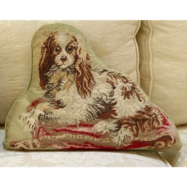 Needlepoint Dog Pillow of a King Charles Spaniel For Sale - Image 11 of 11