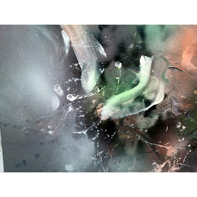 Textile Ovidiu Kloska, Imperfect Oneiric Vase with Night Flowers, Acrylic on Canvas For Sale - Image 7 of 10