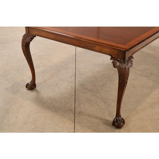 1990s Stickley Chippendale Style Mahogany Expandable Dining Table For Sale - Image 5 of 18