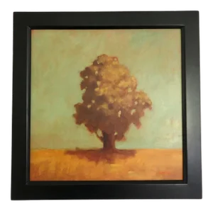 “The Sentinel” Contemporary Impressionist Style Oil Painting of a Tree by Sid Smith, Framed