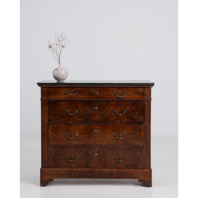 Mahogany Biedermeier Marble-Top Buffet, Antique, France, Circa 1860 For Sale - Image 4 of 15