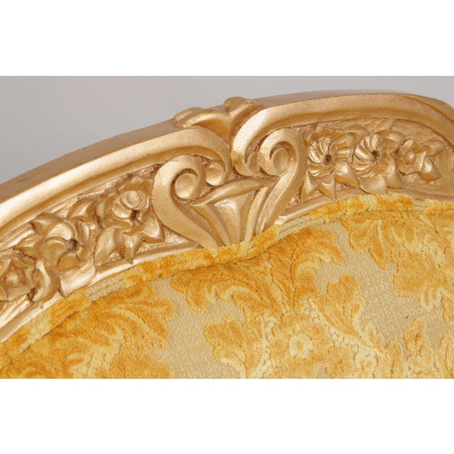 Pair of French Rococo Style Upholstered Armchairs For Sale - Image 9 of 18