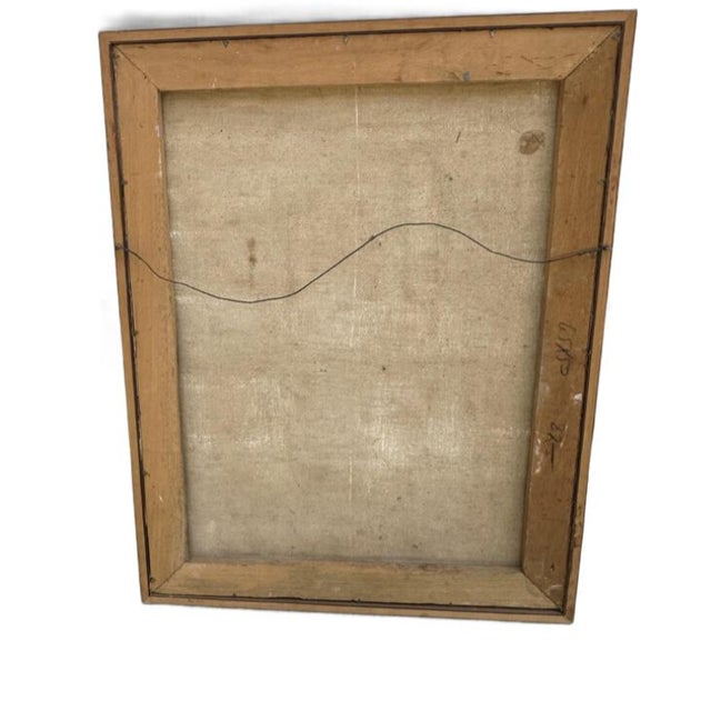 Wood MCM Abstract Painting on Canvas, Signed For Sale - Image 7 of 9