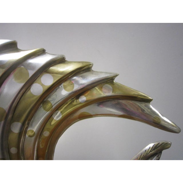 Silver Mid 20th Century French Art Deco Silver and Parcel Gilt Bronze Fish Sculpture For Sale - Image 8 of 13
