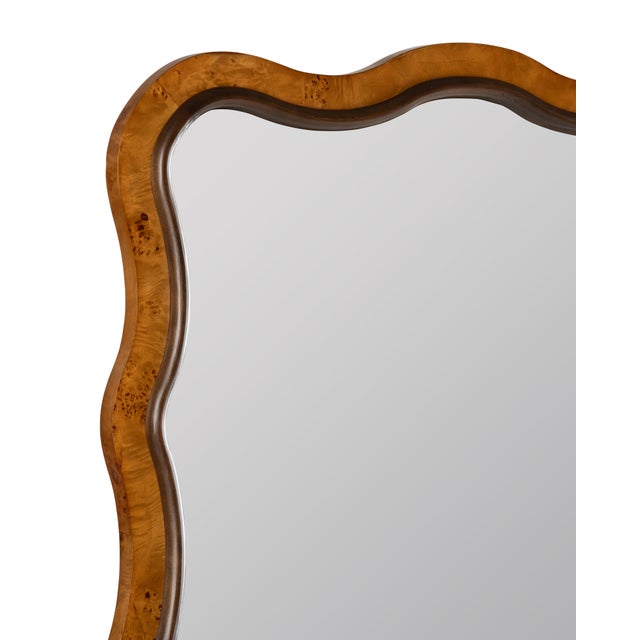 Cooper Classics x Park and Oak Arabella Wavy Burl Wall Mirror For Sale - Image 4 of 6