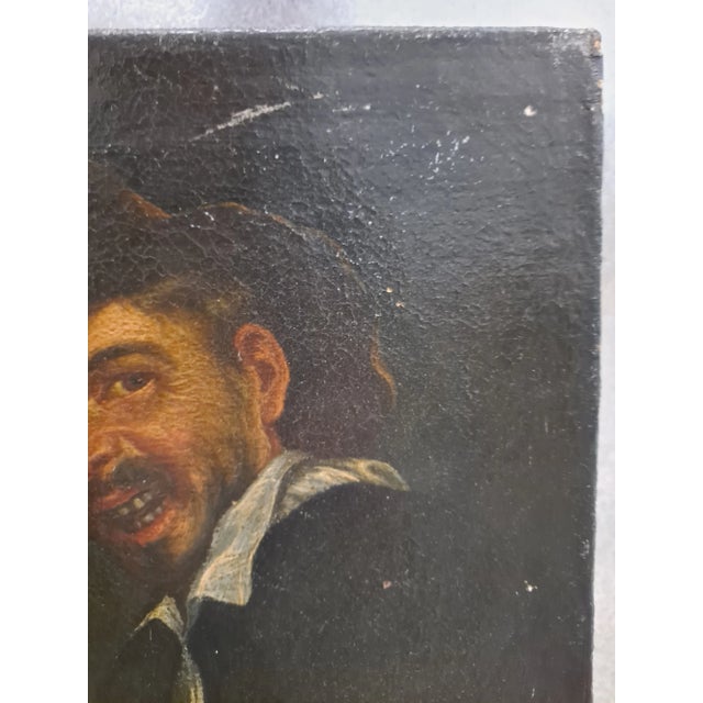 Textile 18th - 19th C. Portrait Painting After Petrus Staverenus Depicting Man Holding Bottle For Sale - Image 7 of 10